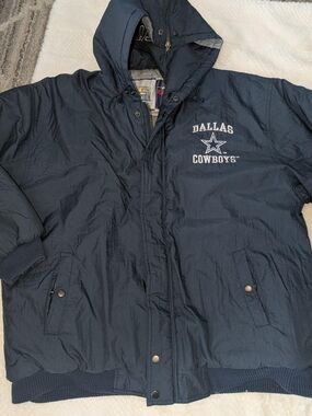 Dallas Cowboys Navy Hooded Puffer Jacket - Team Logo